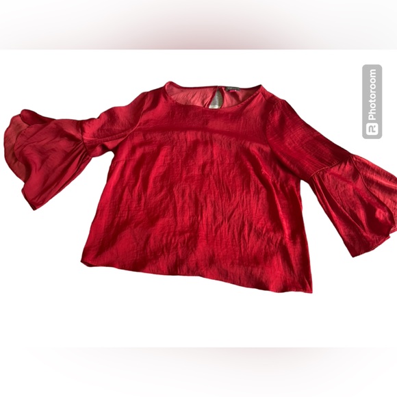 Vince Camuto Tops - Vince Camuto Red Blouse with flutter sleeve size M